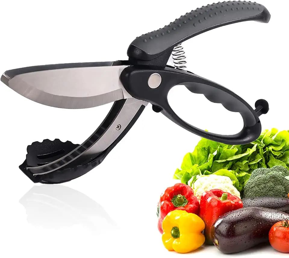 Salad Scissors, Multifunctional Salad Chopper Scissors Heavy Duty Kitchen Stainless Steel Scissor Chopper for Kitchen Cutting Tool