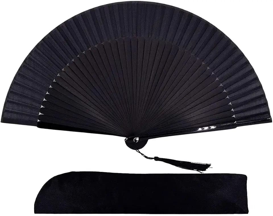 Hand Fan Foldable for Women, Portable Hand Held Fan, Black