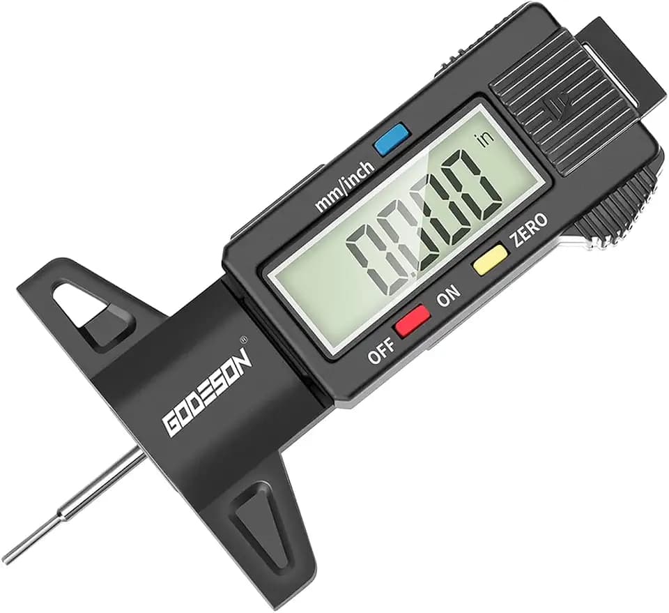 GODESON Digital Tyre Tread Depth Gauge UK,0-25.4 Mm Inch Tyre Guage Digital with Large LCD Display and Tire Tread Depth Measuring Tool for Cars,Trucks,Moto
