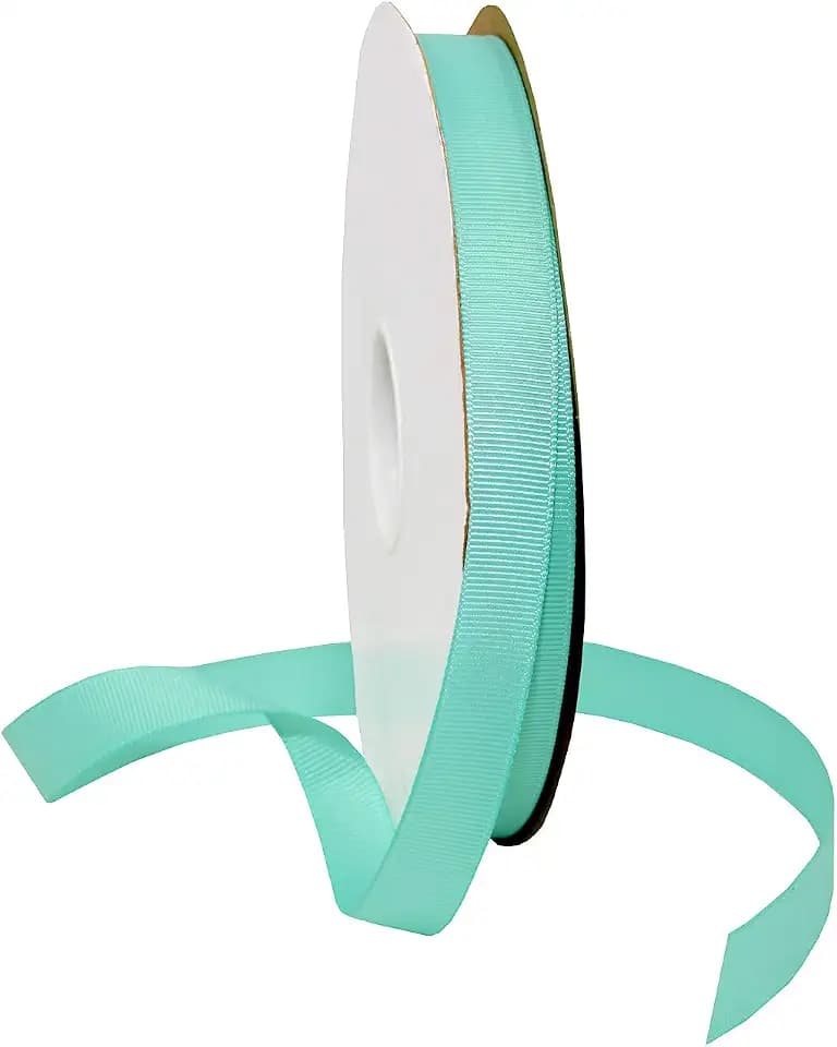 Morex Ribbon Grosgrain Fabric Solid Color Ribbons, Gift Wrapping, Christmas and Wedding Décor, for Crafting and Floral Arrangements, 5/8" X 50 YD, Aqua