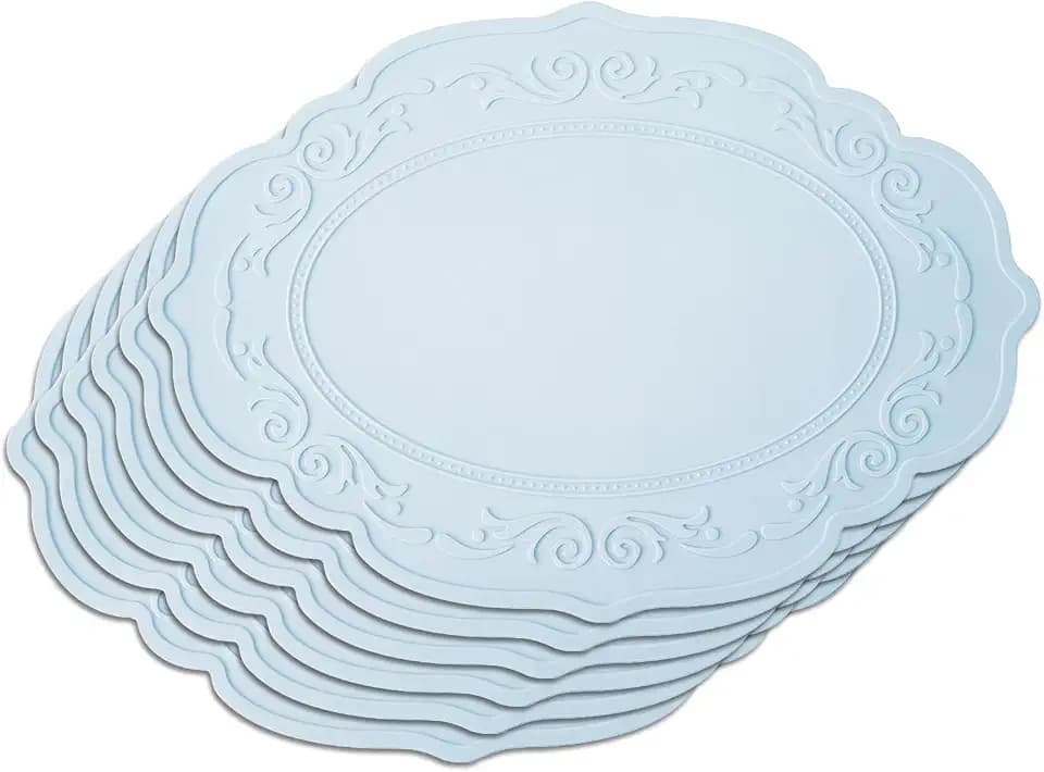 Durable Table Placemats Set of 4,Waterproof Non-Slip Heat Resistant Table Mats,Silicone Place Mats for Dining Party Outdoor.