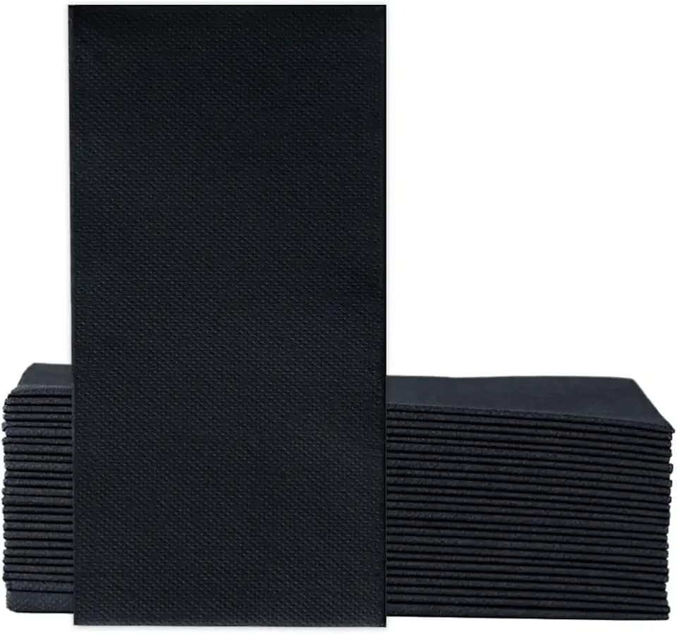 Soft Point 50 Servietten, 1/8 Falten, Hochwertige, Einwegserviette, 39x38 cm, Schwarz
