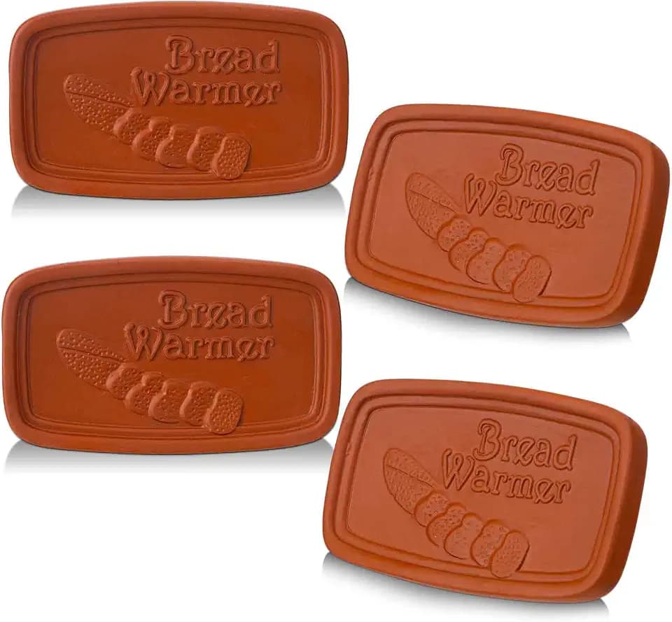 SiliFine 4 Pcs Bread Warmer Stone Terracotta Kitchen,5 x 3 x 0.5 Inch