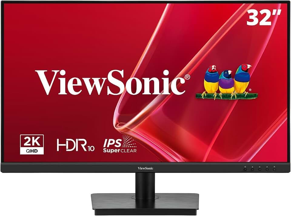ViewSonic VS3225-2K 32 Zoll Monitor 2K QHD (2560p x 1440p), IPS, 75 Hz, 4 ms GTG, HDR10, 2X 2.5W Lautsprecher, HDMI, DP, Rahmenlos, 2 Jahre Garantie
