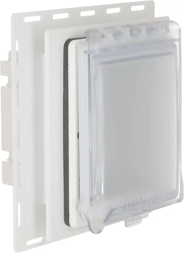 TayMac MR420CW 1-Gang Recessed Enclosure Extra Duty, 6-in-1 Nonmetallic Weatherproof in-Use Cover, Horizontal/Vertical, White