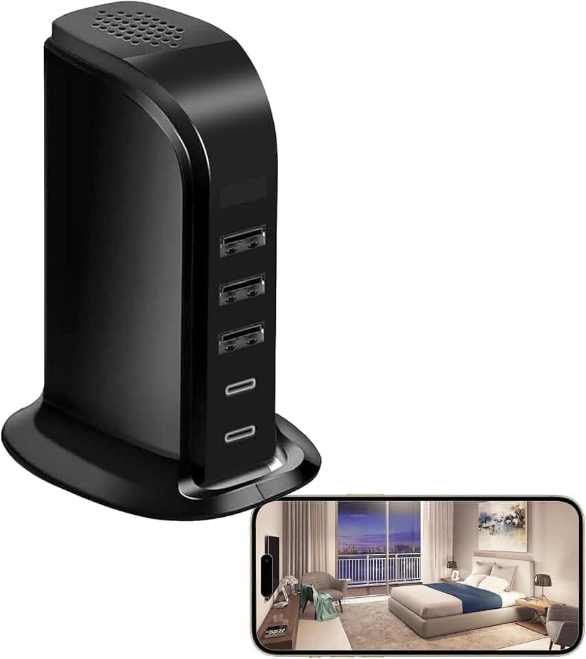 Security Camera USB Charger Camera Indoor Wireless 1080P Nanny Cam with Night Vision for Home, Baby,Pet