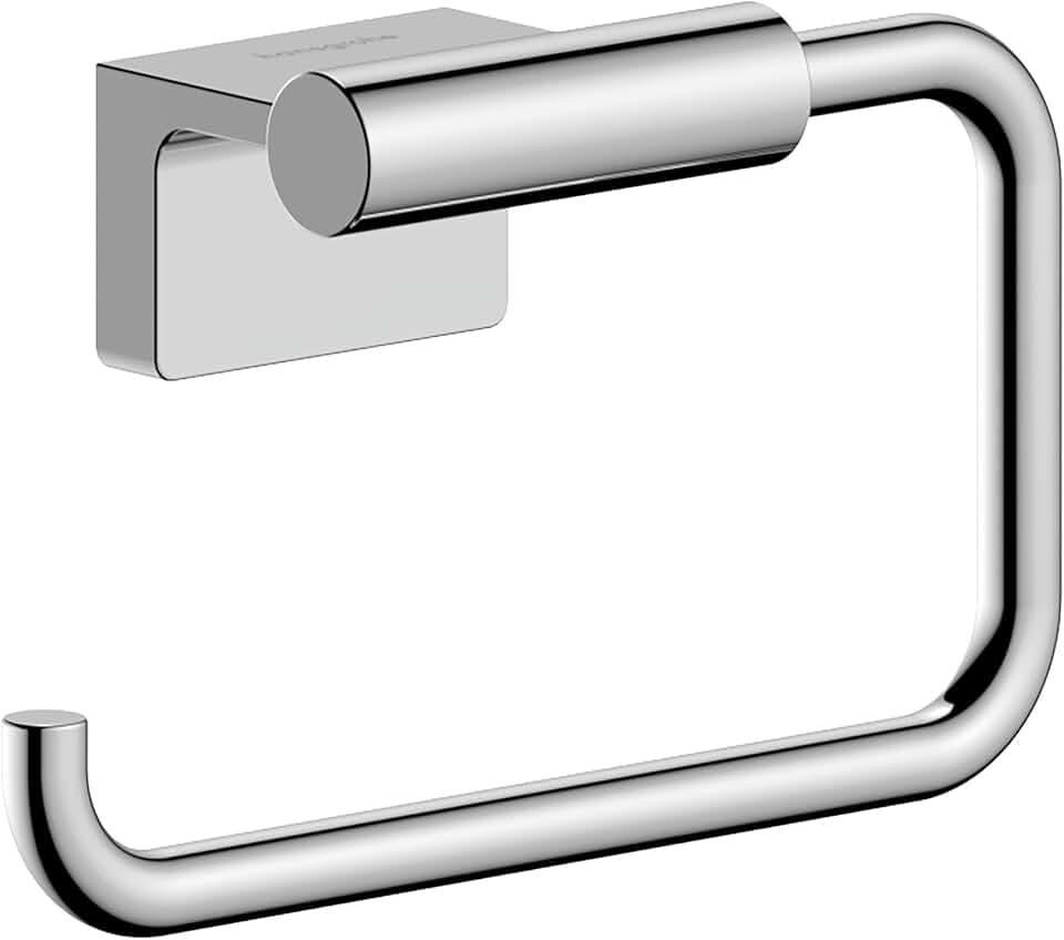 hansgrohe AddStoris S 6-inch Toilet Paper Holder Without Cover in Chrome, 41788000