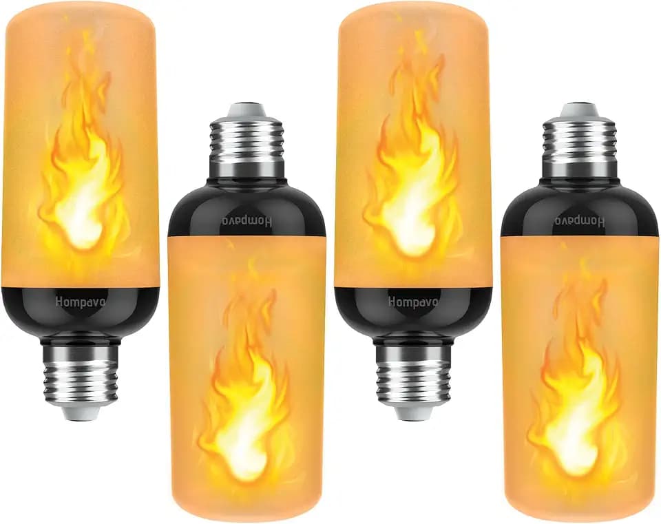Hompavo Gen2 Flame Light Bulbs, Like Real Fire 4-Mode for Home Decorations
