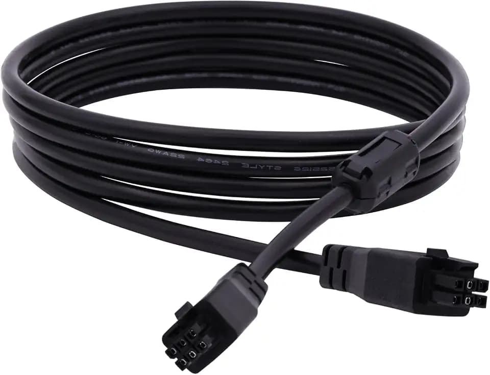 78.74 inch 6-Pin AMS HUB Extension Cable for Bambu Lab P1P/P1S/X1C/X1/X1E 3D Printer, 22AWG High Purity Copper Wire with Magnetic Ring Filter