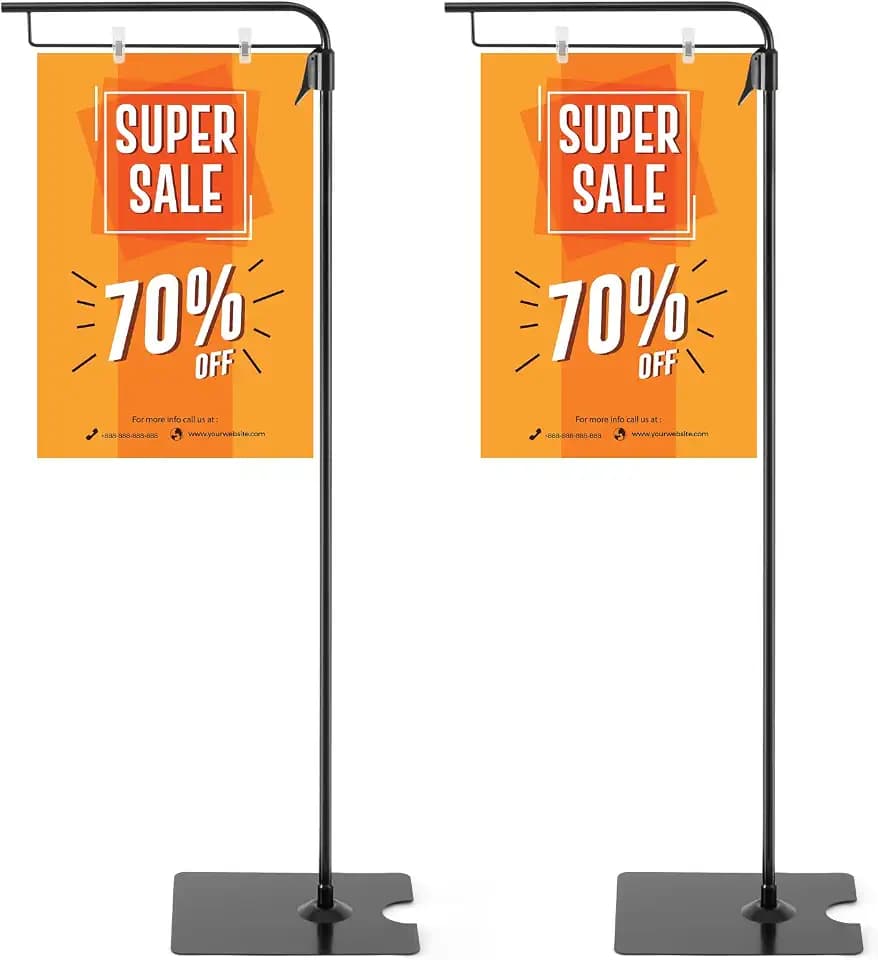 Blulu 2 Pcs Adjustable Poster Stand, 43-87 Inch Floor Standing Sign Holder