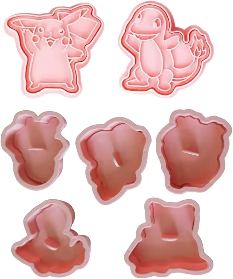 Plastic Cookie Cutter Stamps Set, 8 Pieces for Kids Baking