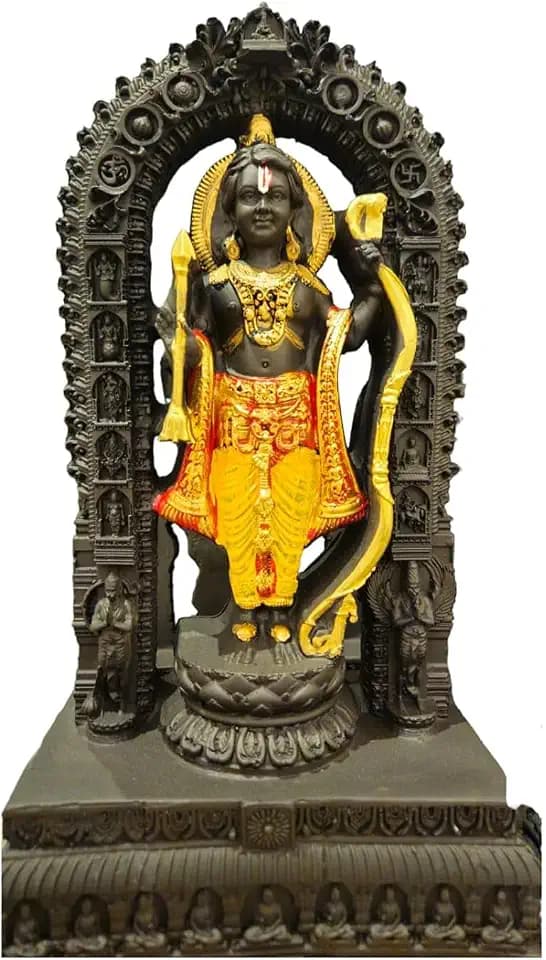 Ram Lalla Murti Idol Ayodhya Resin Shree Ram Lala Statue 15 Inch Height for Home Room Decor Gifts Office Table Desk Temple