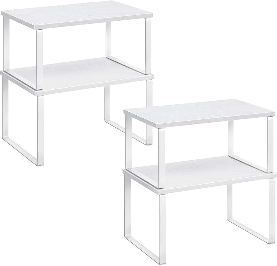SONGMICS Cabinet Organizer Shelf, Set of 4 Spice Rack, Kitchen Storage