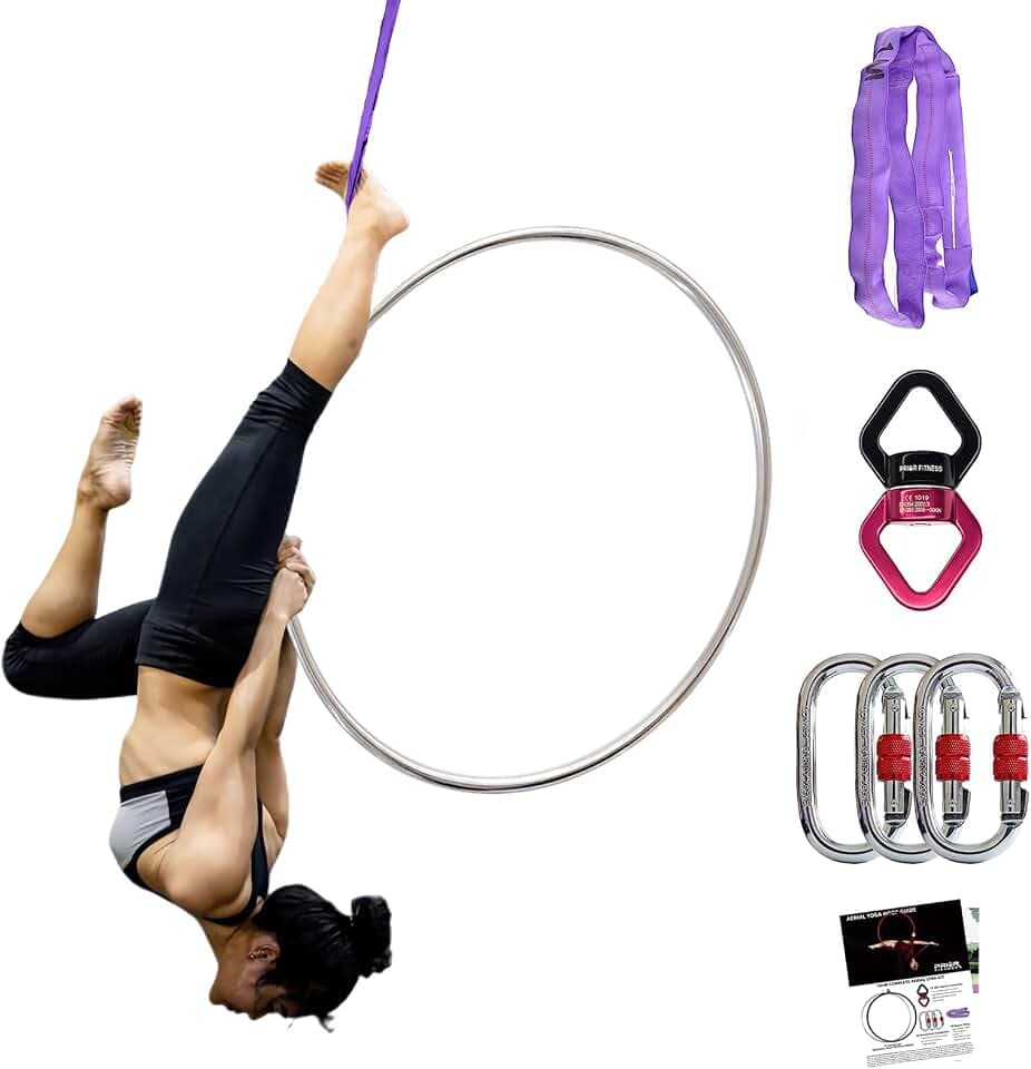 Prior Fitness Aerial Hoop Set,Single Point SGS Certified Lyra Hoop for Home