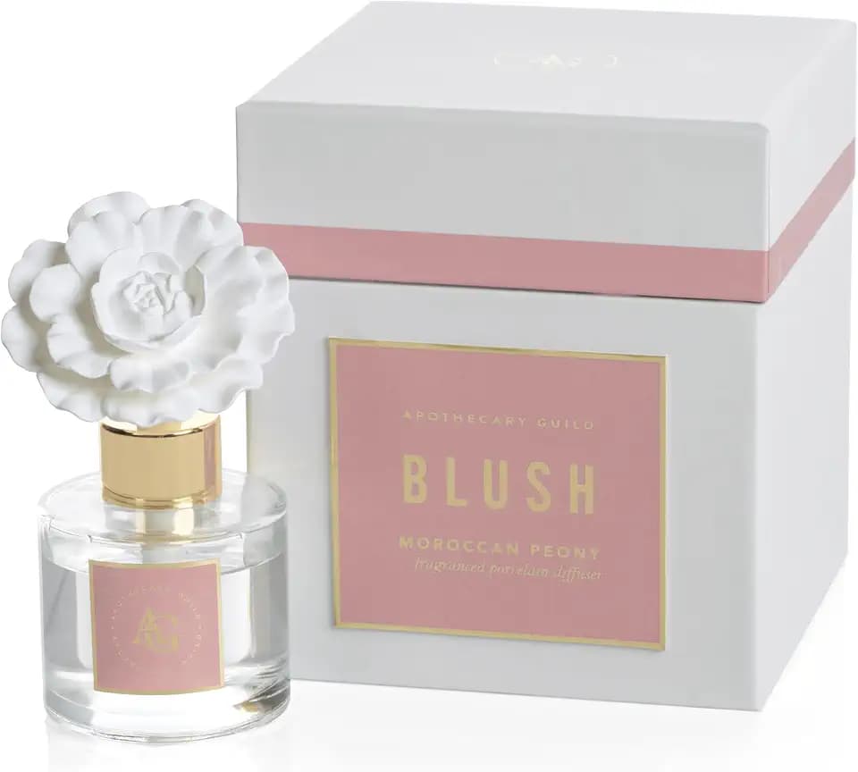 Zodax Blush Porcelain Oil Diffuser, 1.69 oz - Moroccan Peony