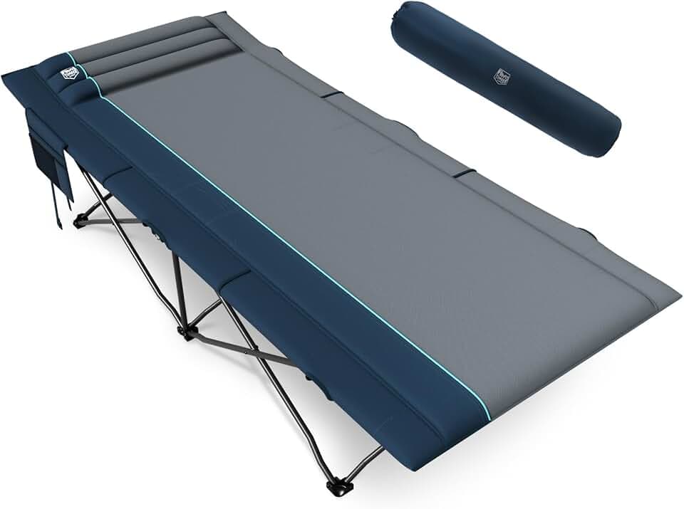 Timber Ridge 31.8" W Extra Wide Heavy Duty Camping Cot for Adult, Easy Set Up Oversized Sleeping Cot with Carry Bag for Camping, Travel and Outdoors, Support up to 450lbs