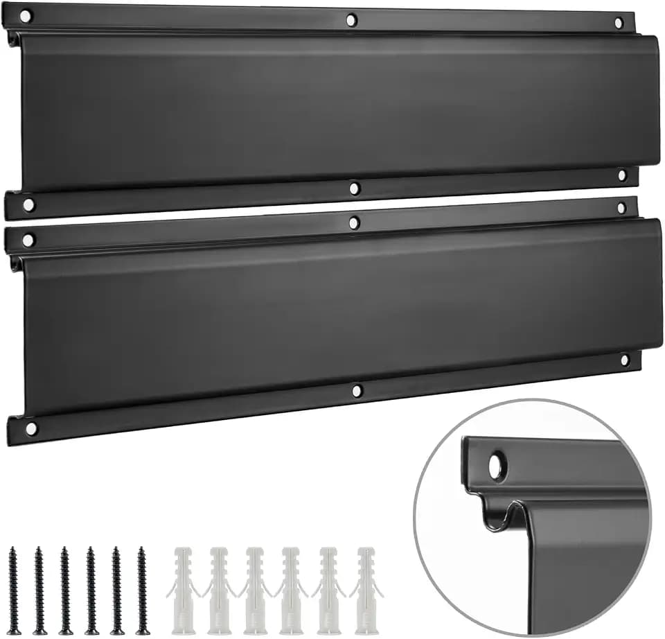 Sinoer 2PCS Tool Organizer, 16 "Metallschienen Lagerung Garage Garten Werkzeug Schiene Montagezubehör, Werkstatt/Garage Aufbewahrungssystem kompatibel
