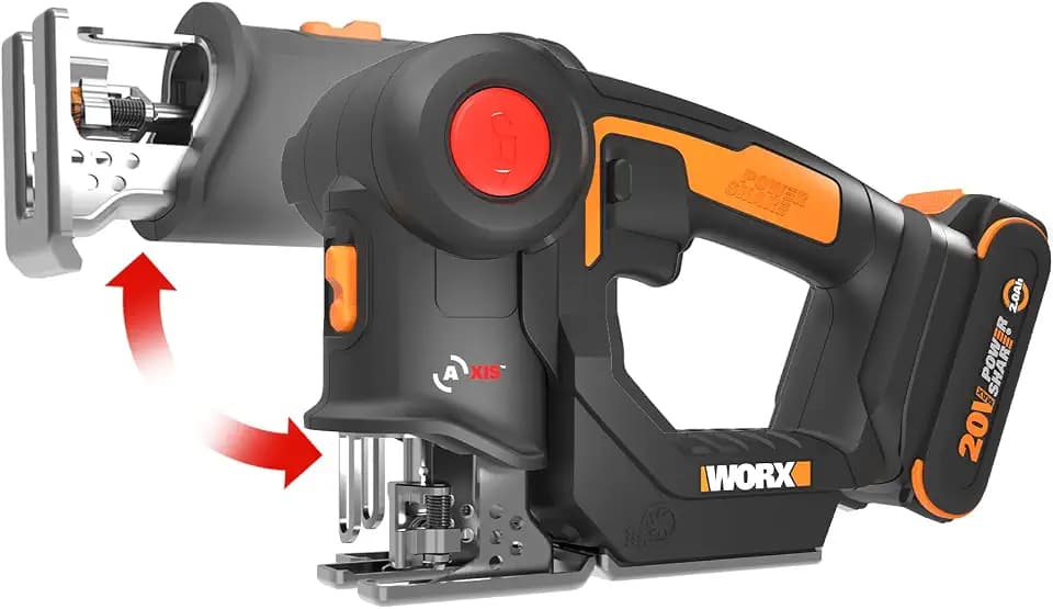 WORX Cordless Reciprocating Saw & Jigsaw, 20V 3/4-Inch 2-in-1, WX550L