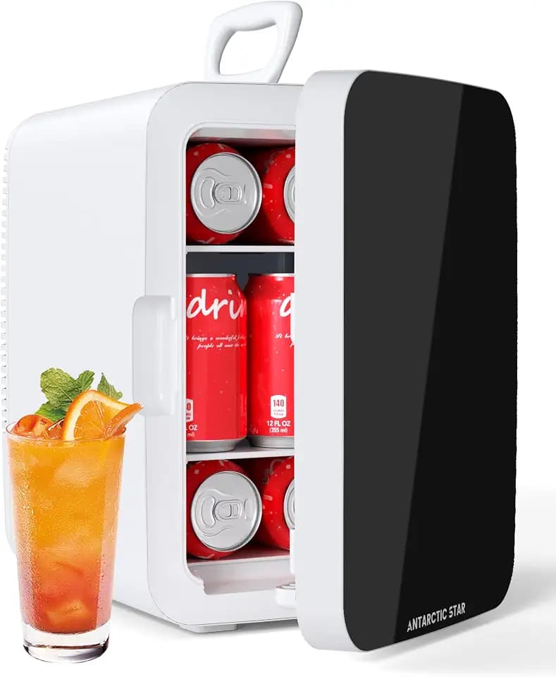 Antarctic Star 10L Compact Mini Fridge, Portable Small Refrigerator, White