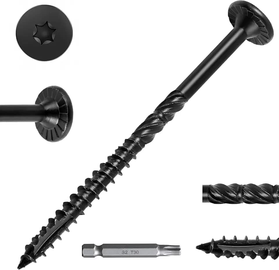 #14 Heavy-Duty Wood Screws (4-1/2 Inch,1000Pcs,Black)