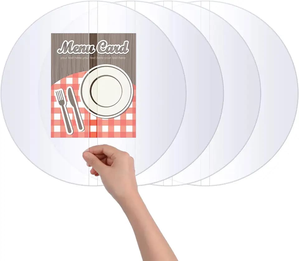 4 Pcs Clear Round Plastic Placemats 17 Inch, PVC Protector Covers