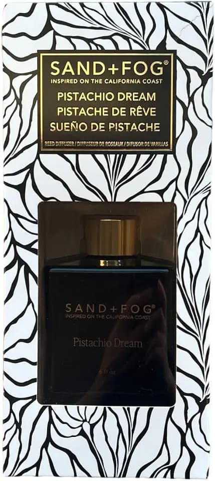 Sand & Fog Scented Diffuser, 6 fl oz (177ml) Aromatherapy Diffuser Oil Set, Home Fragrance, Natural Essential Oil, Home & Bathroom Decorǀ Scent: Pistachio Dream