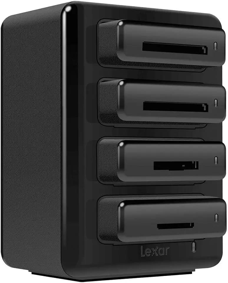 Lexar Professional Workflow Kartenleser HR1 Four-Bay USB 3.0 Reader Hub (Multi-Slot, Secure Digital, Compact Flash, XQD, USB 3.0) - Schwarz
