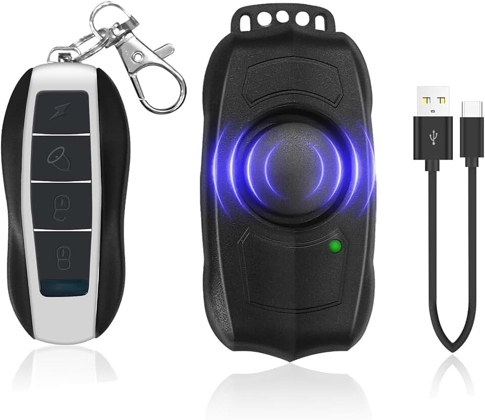 Fahrradalarm mit Fernbedienung – USB wiederaufladbar, Wasserdicht, 120dB Super Lauter Anti-Diebstahl Alarm mit Vibrationssensor für Fahrrad, E-Bike, Motorrad und E-Roller