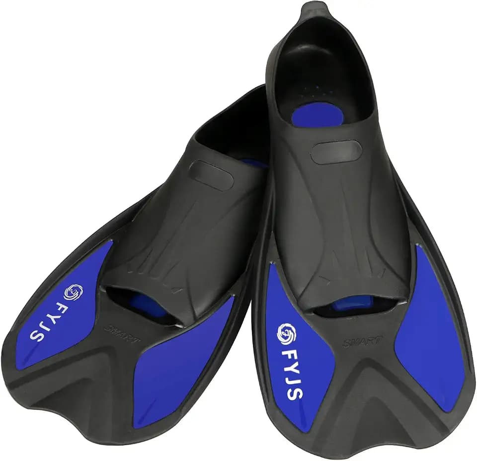 Short Swim Fins, Travel Size Diving Flippers with Mesh Carrying Bag for Adult Men Women