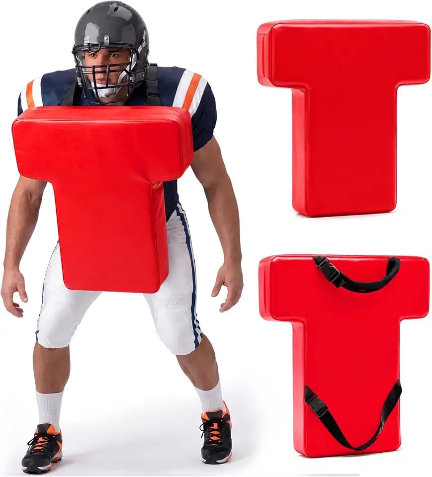 23.6"x23.6" No Hands Football Blocking Training Shield with Adjustable Waist Belt, Foam Tackle Dummy Pad, Impact Kick Shield for Football Rugby Basketball Hockey Practice Equipment