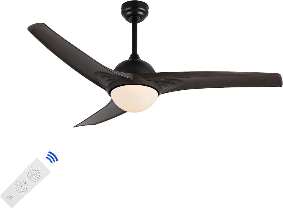 JONATHAN Y Sully 6-Speed LED Ceiling Fan 52", Dark Brown Wood Finish