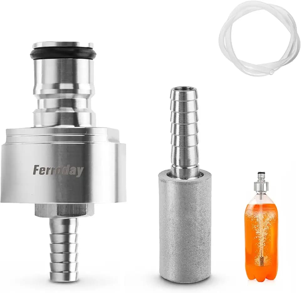 FERRODAY Carbonation Cap+0.5 Micron Diffusion Stone Set, Drink Carbonating