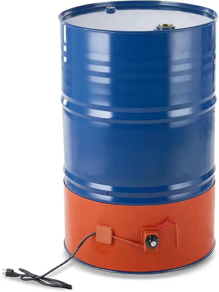 VEVOR Metal Drum Heater, 1200 Watt 10" Width, Pail Heating Band for 55 Gallon Barrel, 86-302℉ Adjustable Thermostat, High Efficiency Silicone Grease Keg Heater, Tested to UL 499 Standard, FCC Listed