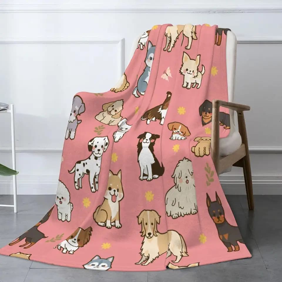 Dogs Blanket 50"x40" Puppy Blankets with Dog on it Dog Gifts for Kids
