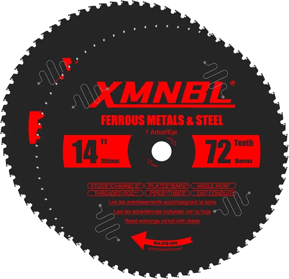 14 Inch Metal Cutting Saw Blade,Replace for Diablo D1472CF 14 Inch Metal Chop Saw Blade,Compatible with Evolution etc 14 Cutting Saw.72T Carbide Saw Blade.Steel Cutting Saw Blade.Longer Life 5X
