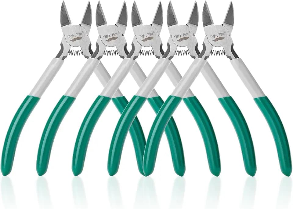 Mr. Pen- Wire Cutter, 6 Inch, 5 Pack, Green & Ivory Ergonomic Rubber Handle