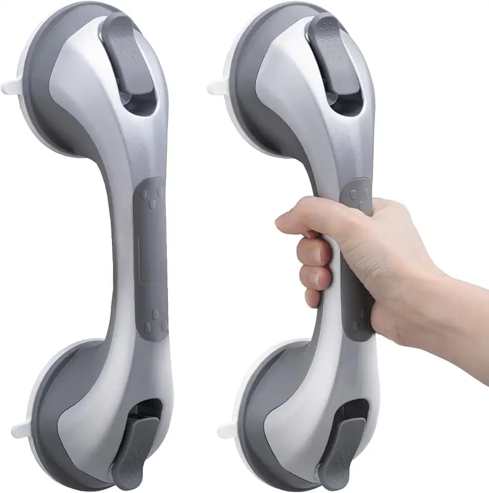 TAILI Shower Grab Bars,Shower Handles Elderly Suction,2 Pack 12.2" Silver