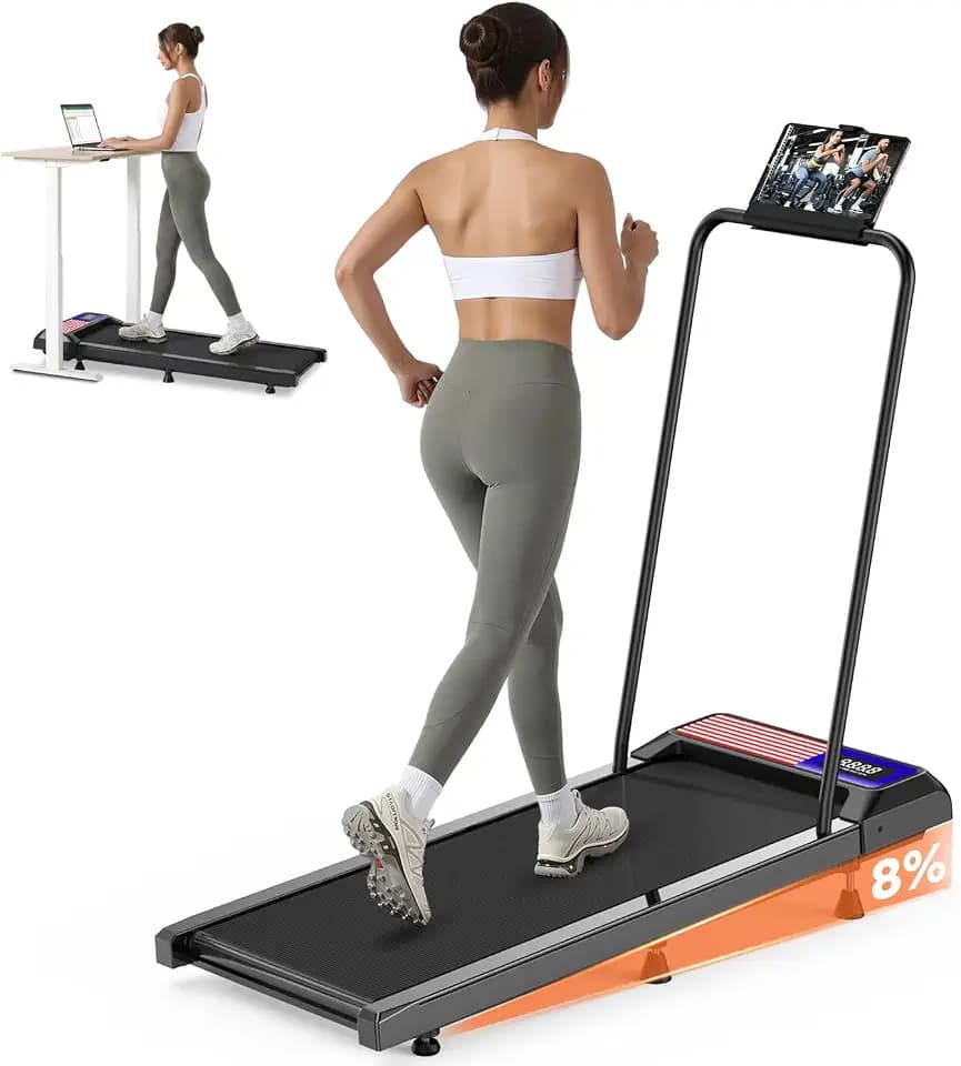 RJOP 2.5HP Walking Mat with Incline Pad, Under Desk Treadmill for Home Gym