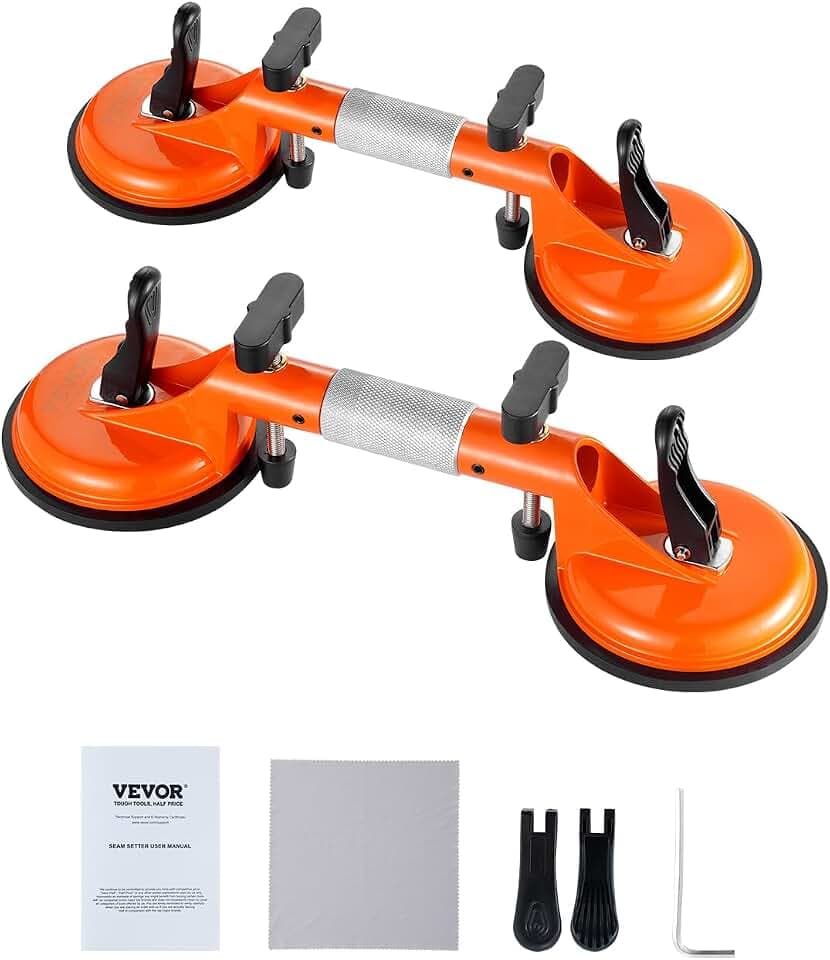 VEVOR Nahtloser Naht Setter 2er-Pack Granit-Nahtverbinder mit 125 mm Vakuum-Saugnäpfen, zum Verbinden & Nivellieren von Nähten, 180° verstellbar, Ideal für Fliesen, Steine, Marmorplatten
