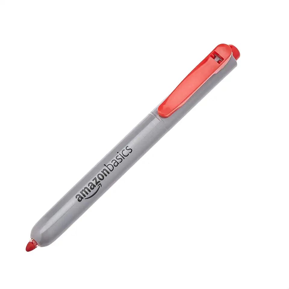 Amazon Basics Retractable Permanent Markers, Quick Drying Fade Resistant Ink, Versatile Art Supplies for Drawing, for Home, School, and Office Use, Assorted Colors, 12 Count