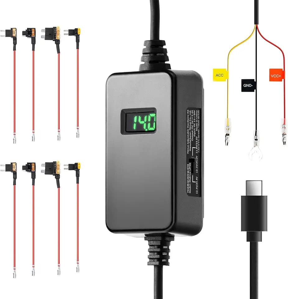 70mai Dashcam Hardwire Kit UP06, Typ-C Festverdrahtungs 24Std. Parkmodus