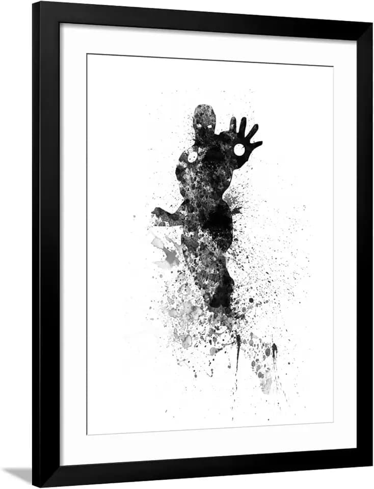 ART.COM Wall Art Print Ironman Watercolor on Black Frame by Jack Hunter, 32" x 40"