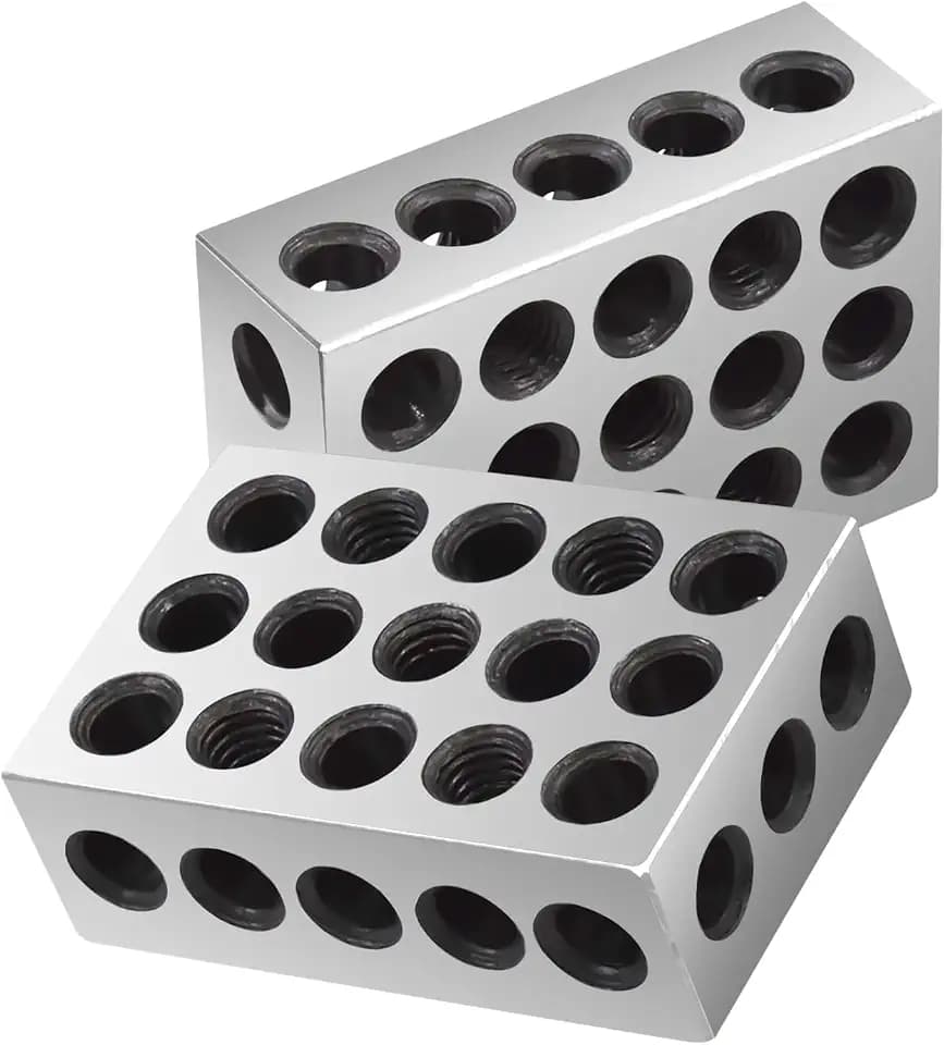WFLNHB 1 Matched Pair Accuracy 1 x 2 x 3 Inch Blocks 23 Holes 0.0002" Machinist 1-2-3 Set