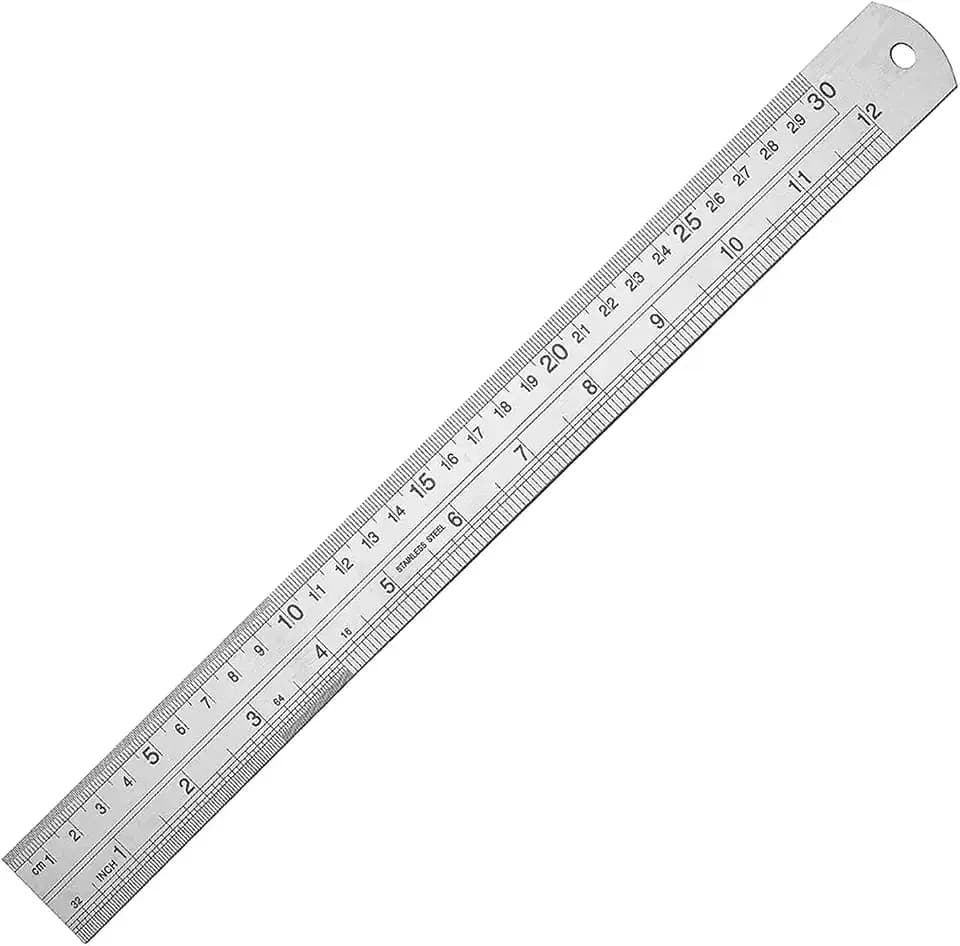 Edward Tools 12 Inch Metal Ruler - Stainless Steel SAE and MM - Straight Edge has Inches and Millimeters - 1 Foot Length - for School, Office Contractor, Home Use - Pack of 10