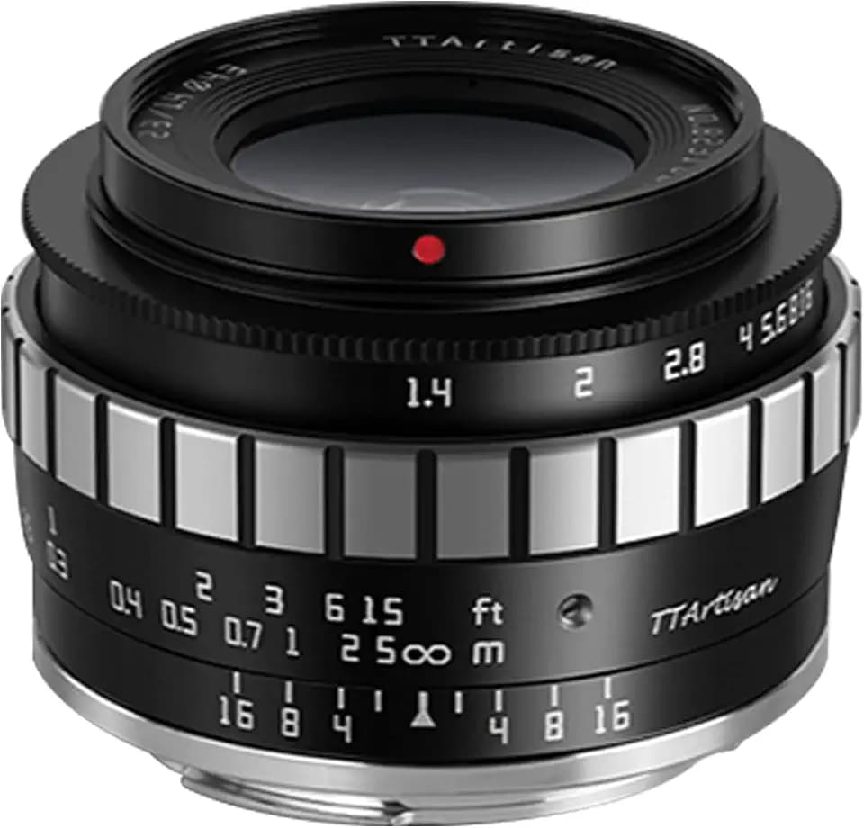 TTARTISAN 23mm F1.4 Objektiv Weitwinkel-Festbrennweite APS-C für FUJ X Mount Kameras X-A1 X-A10 X-M1 X-M2 X-H1 X-T1 X-T10 X-T2 X-T20 X-T3 X -T4 X-T100 X-T30 X-PR01 XS10 und mehr (Silber).