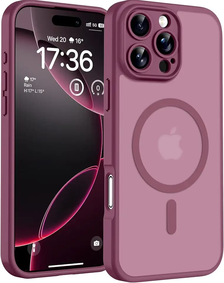 TOCOL for iPhone 16 Pro Case, Compatible with MagSafe, Plum