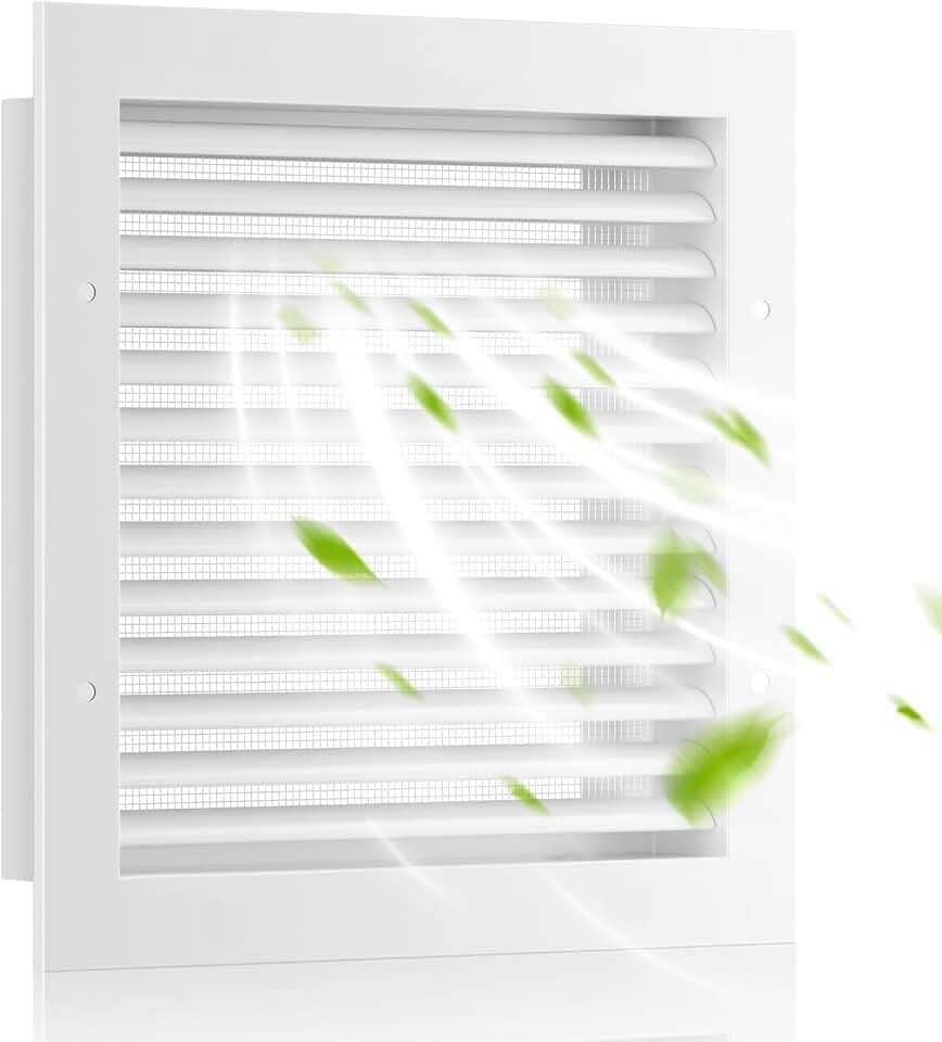 Hon&Guan 12 x 12 Inch Aluminum Gable Vent with Screen for Attic & Shed