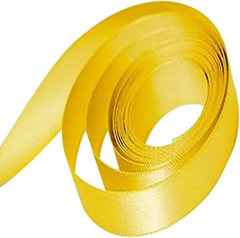 Papillon Single Face Satin Ribbon, 5/8" Wide X 100 Yards, Yellow Gold
