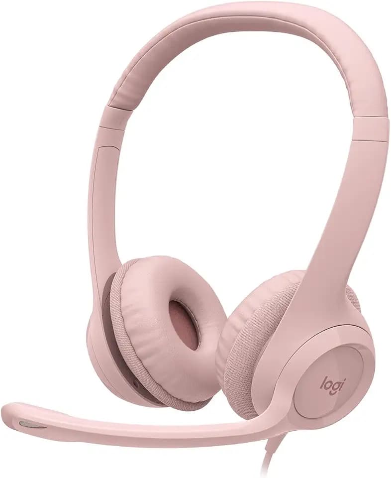 Logitech H390 verkabelter Kopfhörer für PC/Laptop | Stereokopfhörer mit rauschunterdrückendem Mikrofon, USB-A, Inline-Steuerungen, für Chromebook geeignet - Rosa