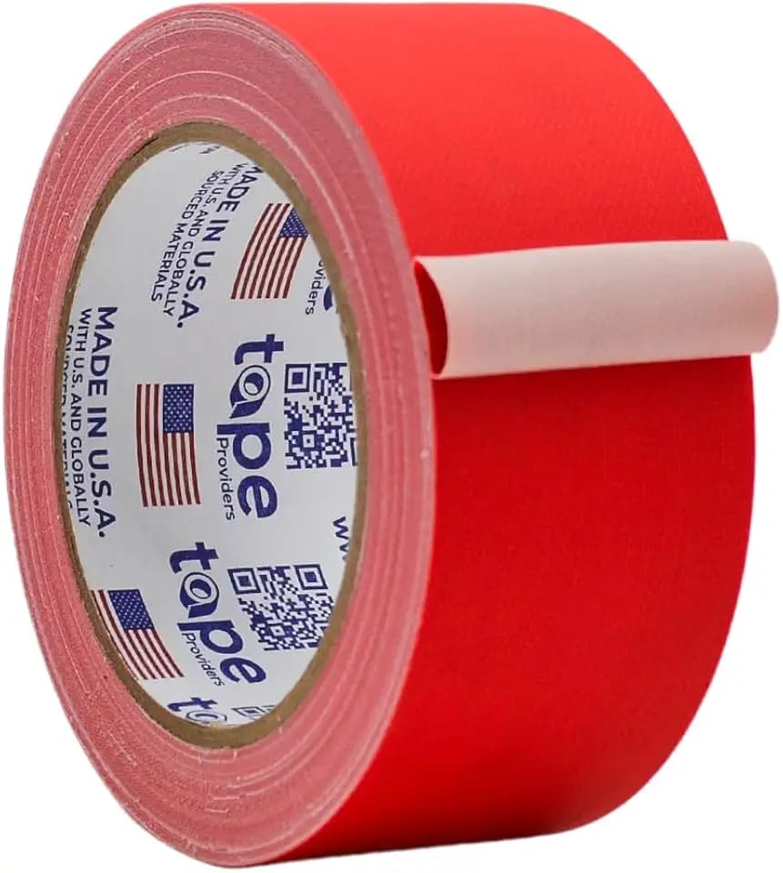 WOD Gaffer Tape, Red Low Gloss Finish Film, 2 inch x 60 ft. Residue Free, Non Reflective Cloth Fabric, Secure Cords, Water Resistant, Photography, Filming Backdrop, Production